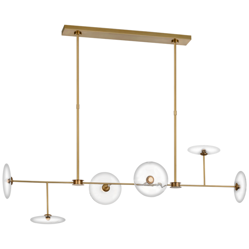 Calvino Large Linear Chandelier Brass