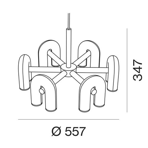 Cirkus Large Chandelier Grey