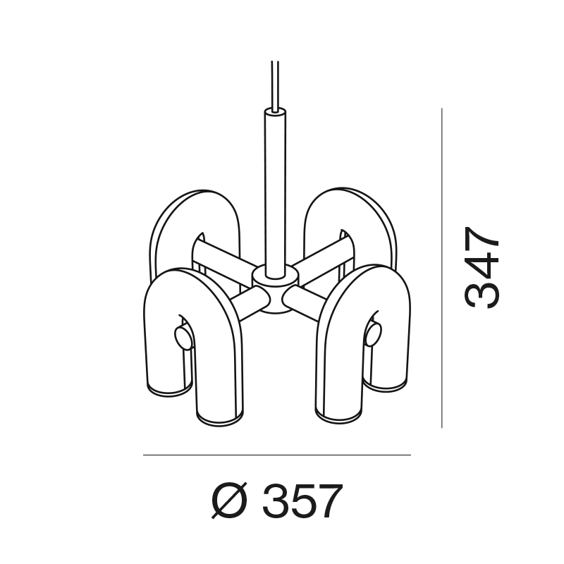 Cirkus Small Chandelier Charcoal