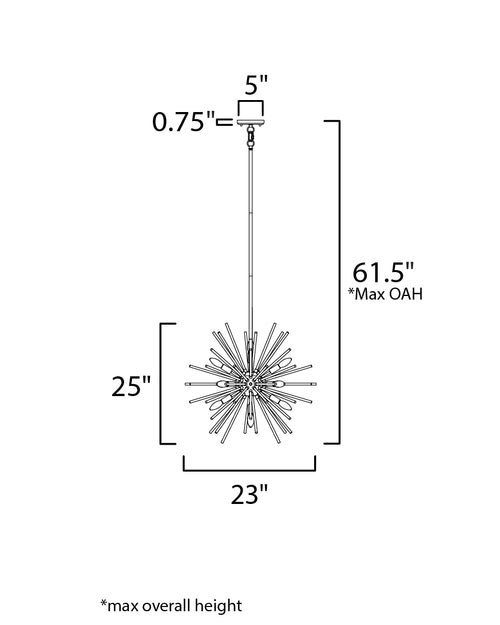 Polaris 12 Light Chandelier Satin Brass