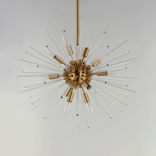 Polaris 12 Light Chandelier Satin Brass