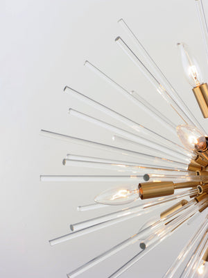 Polaris 12 Light Chandelier Satin Brass