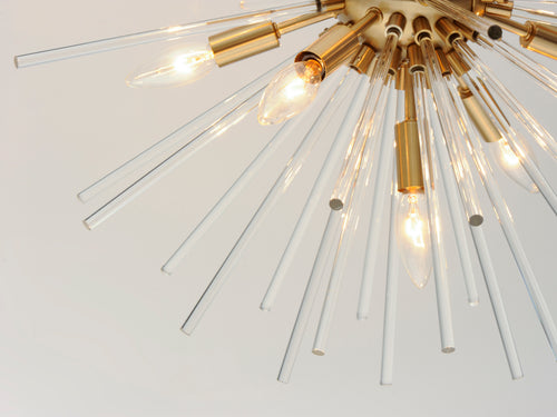 Polaris 16 Light Chandelier Satin Brass