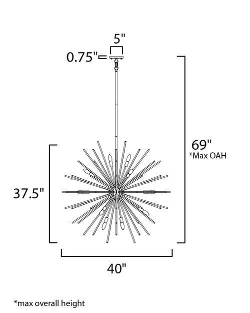 Polaris 16 Light Chandelier Satin Brass