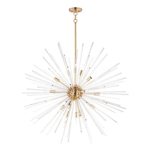 Polaris 16 Light Chandelier Satin Brass