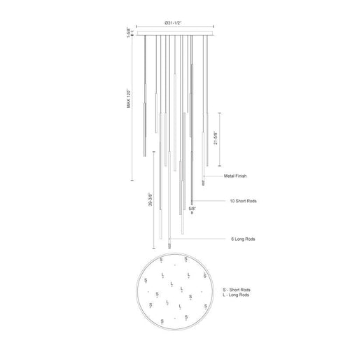Chute Chandelier Large White