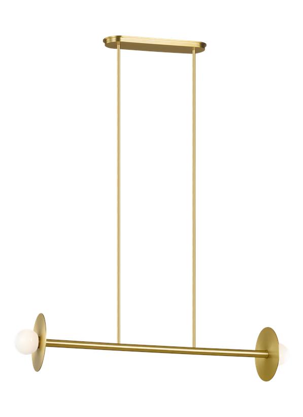 Nodes Medium Linear Chandelier Brass