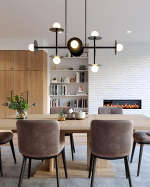 Nodes Large Linear Chandelier Black