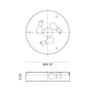Snare Flush Mount L Brass