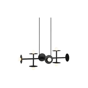 Nodes Large Linear Chandelier Black