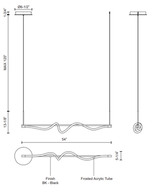 Cursive Colgante Lineal