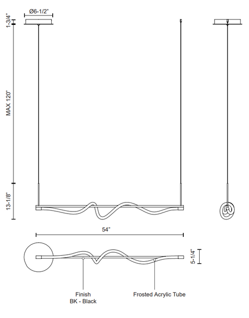 Cursive Colgante Lineal