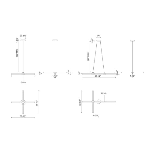 Akari L Chandelier Black