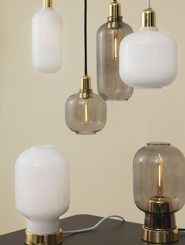 Amp Lamp Small White/Brass